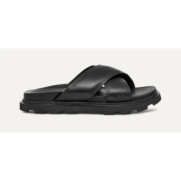 UGG Capitola Men's Size US 12 / EU 45 Cross Slide Sandal, Black NEW - Picture 2 of 6